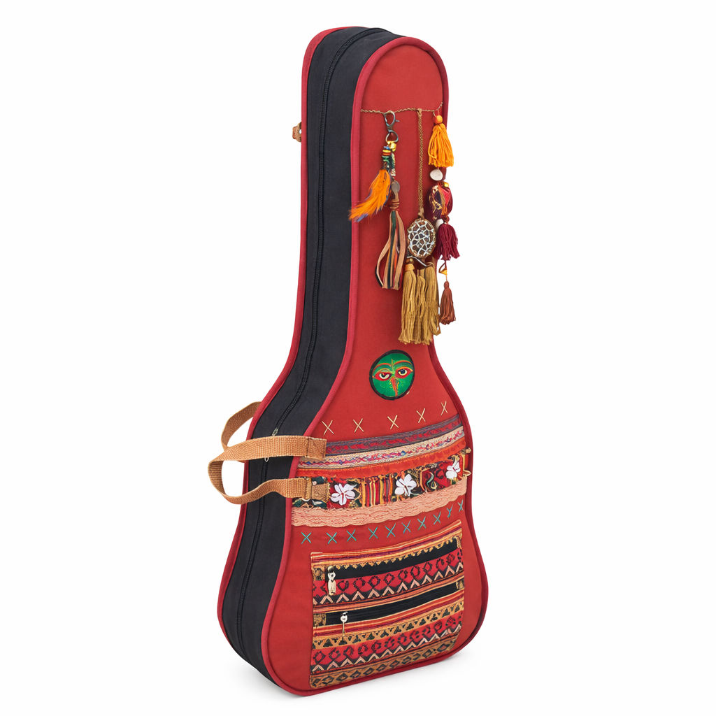Maroon Padded Guitar Bag for Musicians